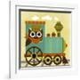 Owl Train Conductor-Nancy Lee-Framed Art Print