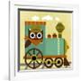 Owl Train Conductor-Nancy Lee-Framed Art Print