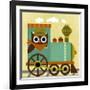 Owl Train Conductor-Nancy Lee-Framed Art Print