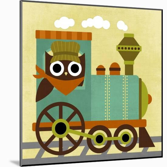 Owl Train Conductor-Nancy Lee-Mounted Art Print