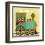 Owl Train Conductor-Nancy Lee-Framed Art Print