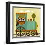 Owl Train Conductor-Nancy Lee-Framed Art Print