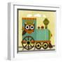 Owl Train Conductor-Nancy Lee-Framed Art Print