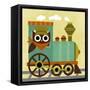 Owl Train Conductor-Nancy Lee-Framed Stretched Canvas