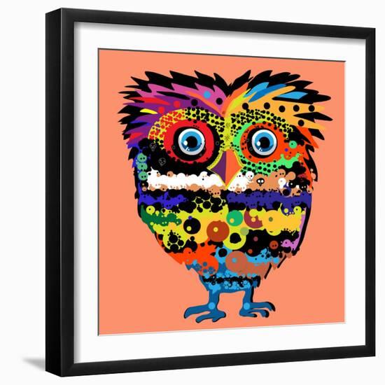 Owl, Vector Illustration, Illustration for T-Shirt, Illustration for Children (A Series of Popular-De Visu-Framed Art Print