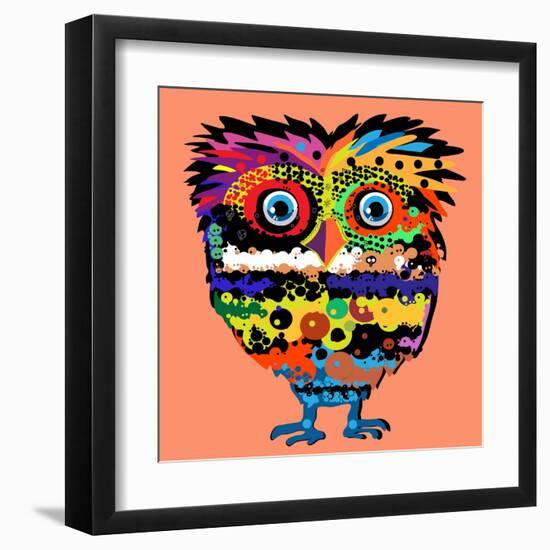 Owl, Vector Illustration, Illustration for T-Shirt, Illustration for Children (A Series of Popular-De Visu-Framed Art Print