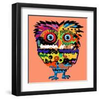 Owl, Vector Illustration, Illustration for T-Shirt, Illustration for Children (A Series of Popular-De Visu-Framed Art Print