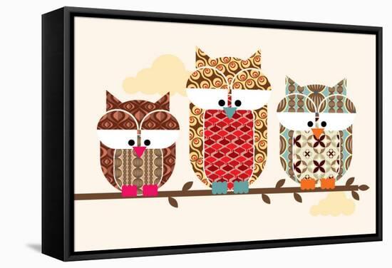 Owl Vector/Illustration-lyeyee-Framed Stretched Canvas