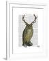 Owl with Antlers plain-Fab Funky-Framed Art Print