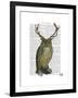 Owl with Antlers plain-Fab Funky-Framed Art Print