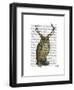 Owl with Antlers plain-Fab Funky-Framed Art Print