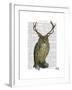 Owl with Antlers plain-Fab Funky-Framed Art Print