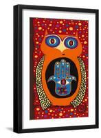 Owl with Evil Eye Hamsa-Kerri Ambrosino-Framed Giclee Print