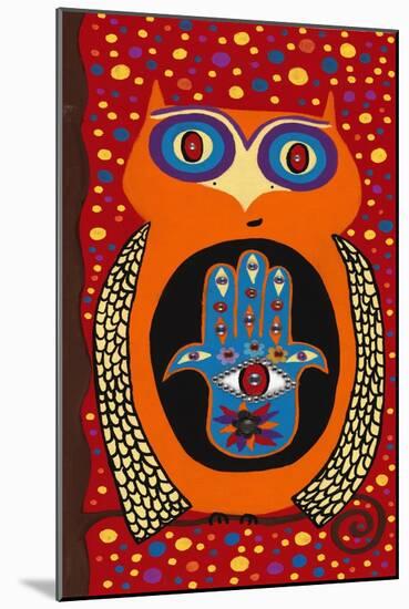 Owl with Evil Eye Hamsa-Kerri Ambrosino-Mounted Giclee Print