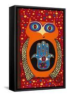 Owl with Evil Eye Hamsa-Kerri Ambrosino-Framed Stretched Canvas