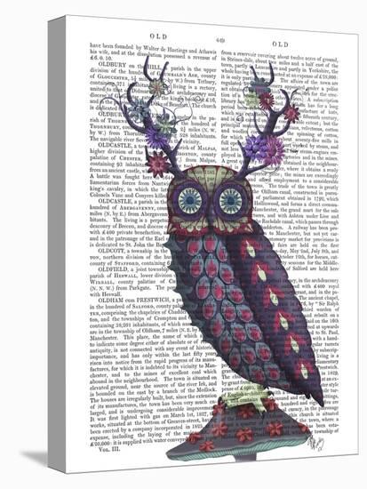 Owl with Psychedelic Antlers-Fab Funky-Stretched Canvas