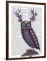 Owl with Psychedelic Antlers-Fab Funky-Framed Art Print