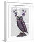 Owl with Psychedelic Antlers-Fab Funky-Framed Art Print