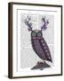 Owl with Psychedelic Antlers-Fab Funky-Framed Art Print