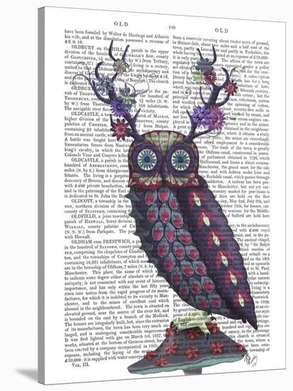 Owl with Psychedelic Antlers-Fab Funky-Stretched Canvas