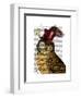 Owl with Top Hat-Fab Funky-Framed Art Print