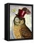 Owl with Top Hat-Fab Funky-Framed Stretched Canvas