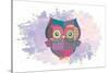 Owl-Victoria Brown-Stretched Canvas