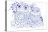 Owls 3-Oxana Zaiko-Stretched Canvas