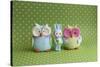 Owls and Tiny Boy Bunny-null-Stretched Canvas