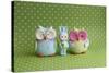 Owls and Tiny Boy Bunny-null-Stretched Canvas
