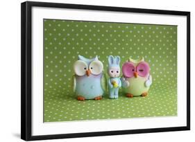 Owls and Tiny Boy Bunny-null-Framed Photographic Print