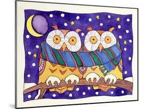 Owls by Night-Cathy Baxter-Mounted Giclee Print