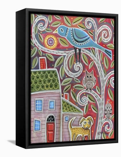 Owls & Dog-Karla Gerard-Framed Stretched Canvas