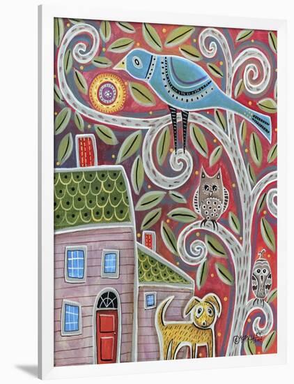 Owls & Dog-Karla Gerard-Framed Premium Giclee Print