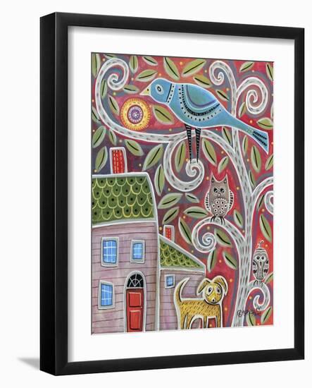 Owls & Dog-Karla Gerard-Framed Giclee Print