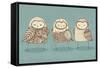 Owls Illustration/Vector-lyeyee-Framed Stretched Canvas