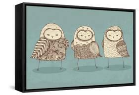 Owls Illustration/Vector-lyeyee-Framed Stretched Canvas