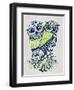 Owls in Navy and Lime-Cat Coquillette-Framed Art Print