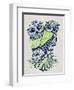 Owls in Navy and Lime-Cat Coquillette-Framed Art Print