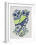 Owls in Navy and Lime-Cat Coquillette-Framed Art Print