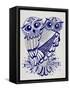 Owls in Navy and Silver-Cat Coquillette-Framed Stretched Canvas