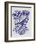 Owls in Navy and Silver-Cat Coquillette-Framed Art Print