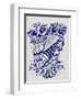 Owls in Navy and Silver-Cat Coquillette-Framed Art Print