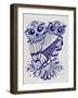 Owls in Navy and Silver-Cat Coquillette-Framed Art Print
