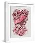 Owls in Pink and Maroon-Cat Coquillette-Framed Art Print