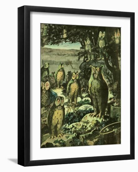 Owls in the Night, Illustration from 'Chantecler'-null-Framed Giclee Print