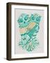 Owls in Turquoise and Gold-Cat Coquillette-Framed Art Print