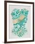 Owls in Turquoise and Gold-Cat Coquillette-Framed Art Print