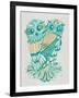 Owls in Turquoise and Gold-Cat Coquillette-Framed Art Print