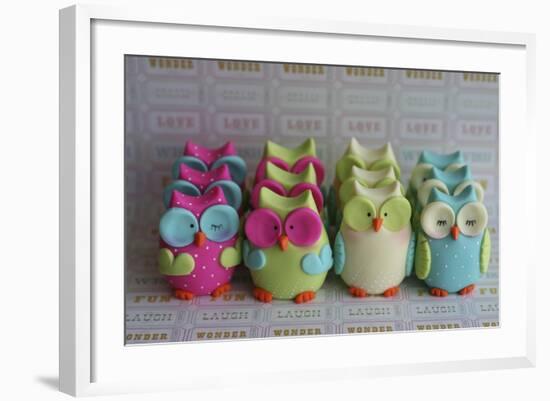 Owls Multi Color Brights Large Set-null-Framed Photographic Print